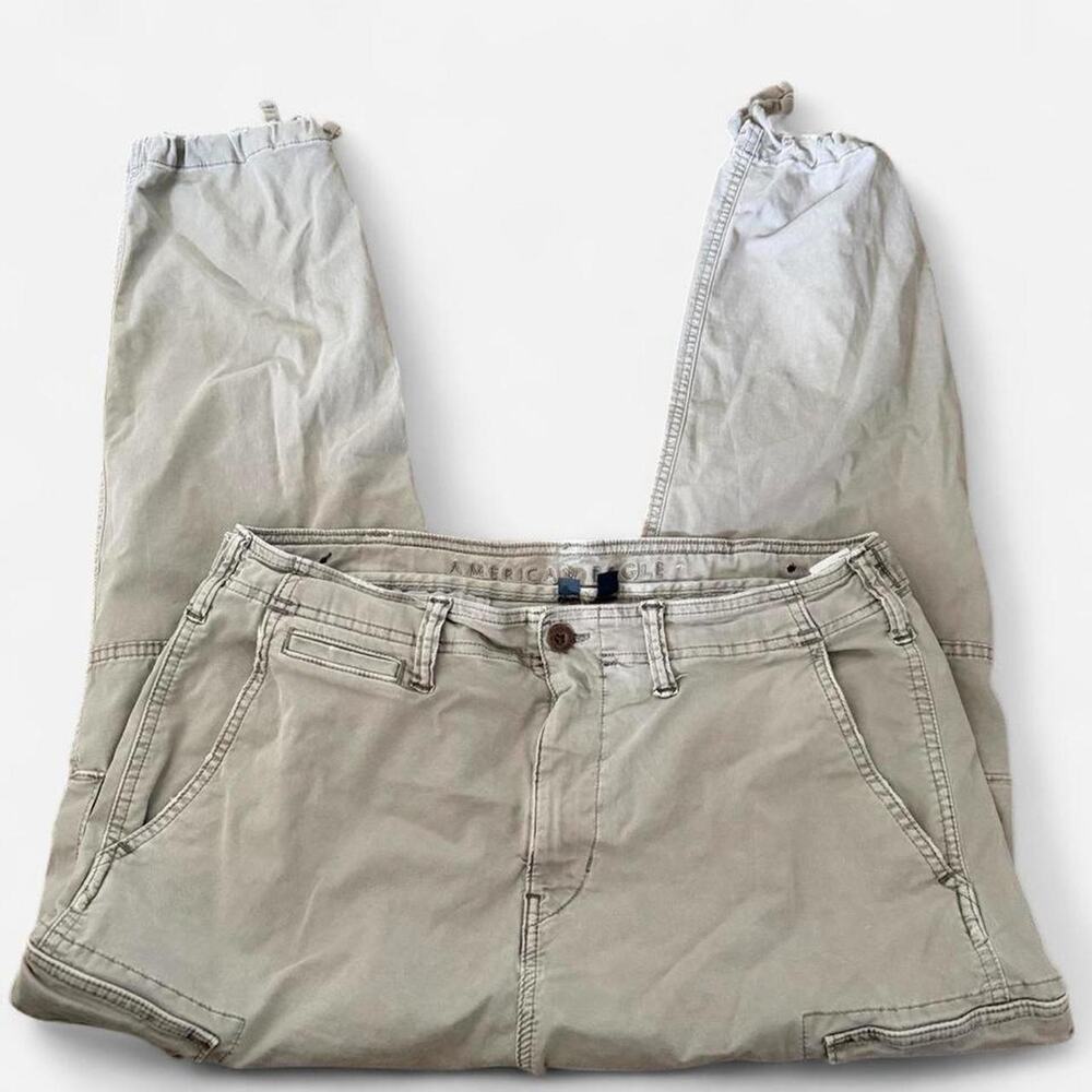 American Eagle Outfitters Y2K Relaxed Stone Grey Utility Cargo Pants Size 36x30